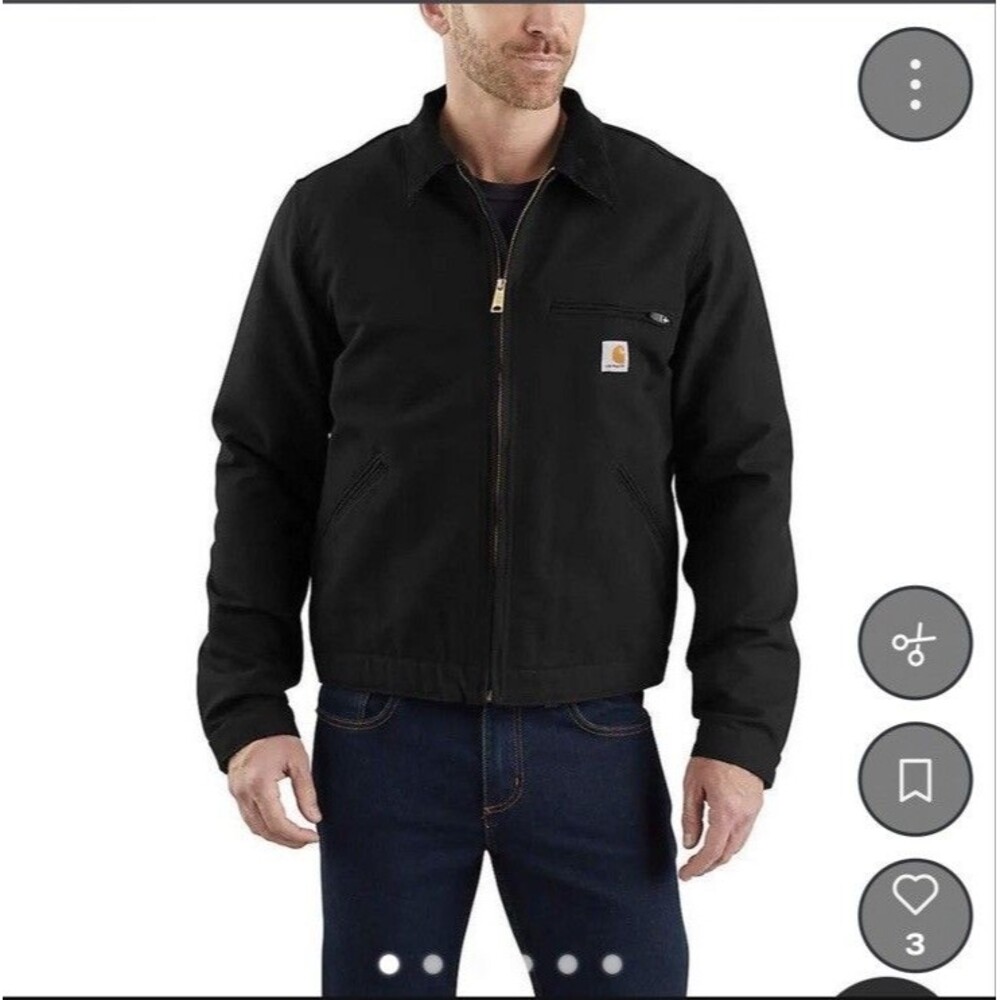 Carhartt Detroit Blanket Lined Work Jacket Black Gray Mens XL NWT